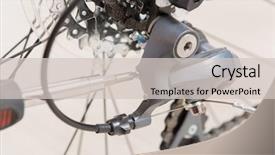  Presentation with carbon fiber bicycle frame - Amazing PPT theme having tighten up - adjusting bicycle's rear derailleur backdrop and a  colored foreground