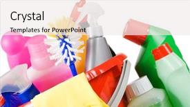 Presentation with cleaning - Amazing PPT theme having bucket for cleaning with washing backdrop and a white colored foreground