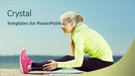  Presentation with lifestyle - Slides enhanced with wram up - fitness and lifestyle concept background and a light blue colored foreground