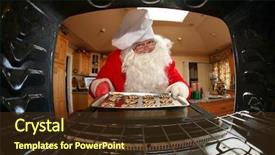  Presentation with santa - Audience pleasing slide deck consisting of up a batch of cookies backdrop and a tawny brown colored foreground