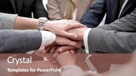  Presentation with together we focus - Cool new presentation design with up a focused business team backdrop and a coral colored foreground