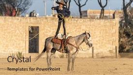  Presentation with ranch - PPT theme with field on a mexican ranch background and a coral colored foreground
