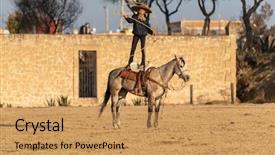  Presentation with mexican - Presentation design consisting of field on a mexican ranch background and a coral colored foreground