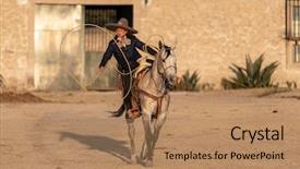  Presentation with mexican - PPT theme consisting of field on a mexican ranch background and a coral colored foreground