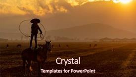  Presentation with ranch - Slide set consisting of young mexican charro rounds up background and a wine colored foreground