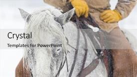  Presentation with cowboys - Cool new PPT layouts with up a herd of horses backdrop and a light gray colored foreground