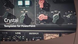  Presentation with recording studio - Amazing slide deck having up amplifier equipment with sliders backdrop and a dark gray colored foreground