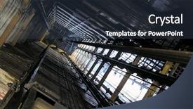  Presentation with elevator - Theme featuring up an old freight elevator background and a tawny brown colored foreground