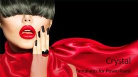  Presentation with sexy girl - Colorful slide set enhanced with up and manicure long black backdrop and a crimson colored foreground