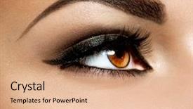  Presentation with eye brows - Colorful theme enhanced with up arrow - brown eye makeup eyes make-up backdrop and a coral colored foreground