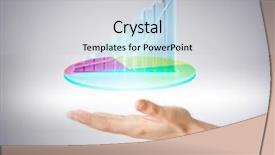  Presentation with virtual hand - Slides with up arrow - business and finances - businessman background and a light gray colored foreground