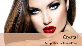  Presentation with sexy girl - Presentation design with up arrow - sexy beauty girl with red background and a coral colored foreground