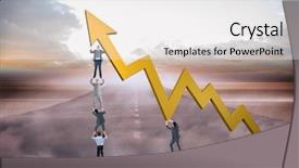  Presentation with team - Audience pleasing slide deck consisting of up arrow against road leading backdrop and a light gray colored foreground