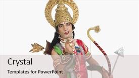  Presentation with artist - Theme featuring sanskrit - portrait of a stage artist background and a light gray colored foreground