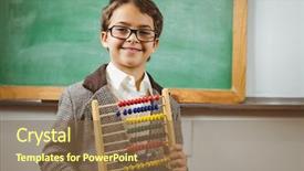  Presentation with pupil - Beautiful PPT layouts featuring up as teacher holding abacus backdrop and a tawny brown colored foreground