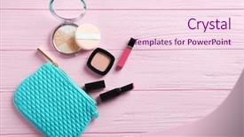  Presentation with turquoise - Slides featuring up bag and decorative cosmetics background and a lemonade colored foreground