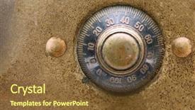  Presentation with combination lock - PPT layouts having up black dial and gold background and a tawny brown colored foreground