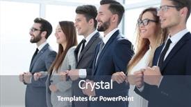  Presentation with business team join hands white - Beautiful PPT layouts featuring up business team holding each backdrop and a ocean colored foreground