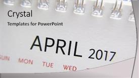  Presentation with april showers close up - PPT theme featuring up calendar of april 2017 background and a light gray colored foreground