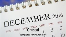  Presentation with december - Presentation theme consisting of up calendar of december 2016 background and a light gray colored foreground