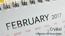  Presentation with calendar of november 2018 - Slide deck featuring up calendar of february 2017 background and a light gray colored foreground