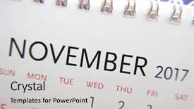  Presentation with calendar of november 2018 - Slide deck featuring up calendar of november 2017 background and a light gray colored foreground
