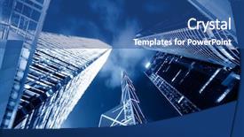  Presentation with night sky - Theme enhanced with up cloud - low angle view of skyscrapers background and a ocean colored foreground