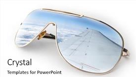  Presentation with sky blue - Theme consisting of up cloud - travel concept - reflection background and a white colored foreground