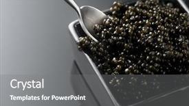  Presentation with caviar - Slide deck with up delicatessen texture of expensive background and a gray colored foreground