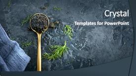  Presentation with sturgeon - Slide deck featuring up delicatessen texture of expensive background and a ocean colored foreground