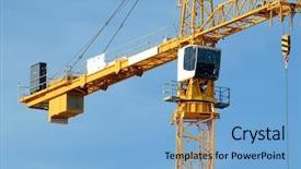  Presentation with control tower - Beautiful presentation theme featuring up details of a crane backdrop and a light blue colored foreground
