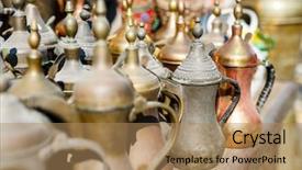  Presentation with flea - Presentation with up details of flea market background and a coral colored foreground