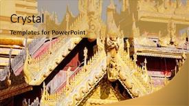  Presentation with myanmar bagan - Presentation theme having up details of shwezigon pagoda background and a yellow colored foreground
