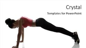  Presentation with woman pushing shopping trolley - Cool new PPT theme with up exercise fitness girl silhouette backdrop and a white colored foreground