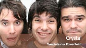  Presentation with three - Presentation having up face of three fun background and a coral colored foreground
