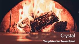  Presentation with restaurant - Theme having up fireplace in modern restaurant background and a tawny brown colored foreground