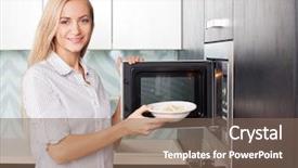  Presentation with food - Slides with up food in the microwave background and a violet colored foreground