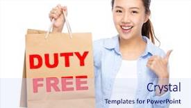  Presentation with duty free shopping - Slide deck enhanced with up for showing duty free background and a sky blue colored foreground