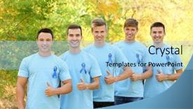  Presentation with cancer prostate - Presentation design enhanced with up gesture outdoors prostate cancer background and a light blue colored foreground