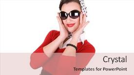  Presentation with 1950s - Colorful presentation enhanced with up girl retro style 1950s backdrop and a lemonade colored foreground