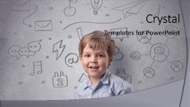  Presentation with smart - Presentation design having up grey wall with childlike background and a light gray colored foreground