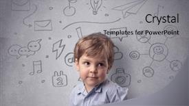  Presentation with smart - PPT theme featuring up grey wall with childlike background and a  colored foreground