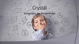  Presentation with smart - PPT theme consisting of up grey wall with childlike background and a  colored foreground