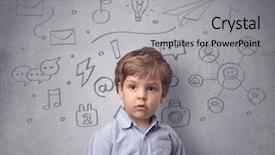  Presentation with smart - PPT theme enhanced with up grey wall with childlike background and a  colored foreground