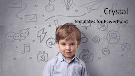  Presentation with smart - Theme with up grey wall with childlike background and a  colored foreground