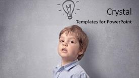  Presentation with smart temprature - PPT theme featuring up grey wall with childlike background and a  colored foreground