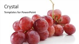  Presentation with red and gray - Beautiful presentation theme featuring image of a red grape backdrop and a  colored foreground