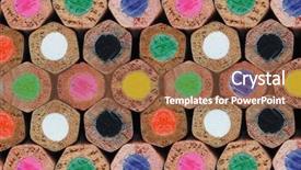  Presentation with colored pencils - Presentation featuring up image of crayon pencil background and a tawny brown colored foreground