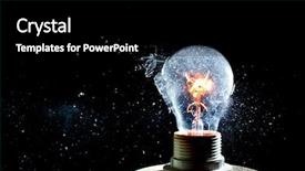  Presentation with electric buillding - Amazing slide deck having up image of electric bulb backdrop and a black colored foreground