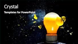  Presentation with electric - Slide set consisting of up image of electric bulb background and a black colored foreground